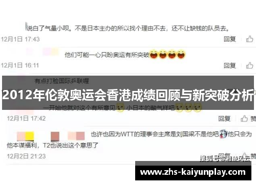2012年伦敦奥运会香港成绩回顾与新突破分析